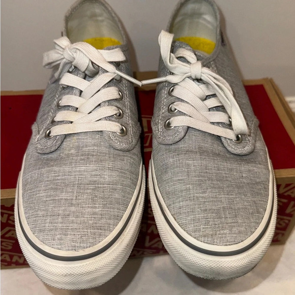 VANS Camden Ortholite Sneakers Gray White Lace Up Leather Accent Shoes 9.5 - Picture 2 of 7